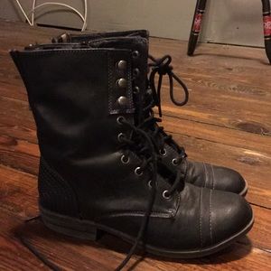 Black combat boots